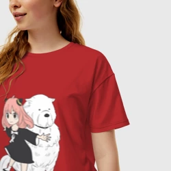 Женская футболка хлопок Oversize Семья шпиона - Anya Bond и собака - фото 2