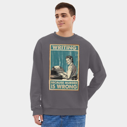 Мужской свитшот oversize без начеса хлопок Журналист - фото 2
