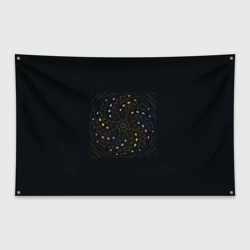 Флаг-баннер Мандала на черном фоне