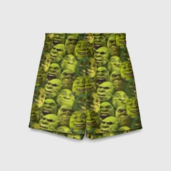 Детские спортивные шорты 3D Шрек - паттерн