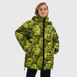 Женская зимняя куртка Oversize Шрек - паттерн - фото 2
