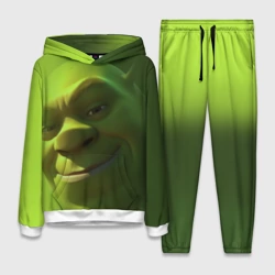 Женский костюм с толстовкой 3D Лицо Шрека крупно ухмылка