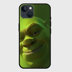 Чехол для iPhone 14 Лицо Шрека крупно ухмылка