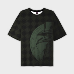 Мужская футболка oversize 3D Чумной доктор цвете хаки 