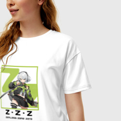Женская футболка хлопок Oversize Энби - Zenless Zone Zero - фото 2