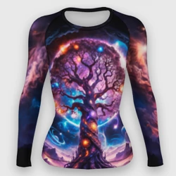 Женский рашгард 3D Дерево жизни в космосе