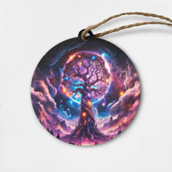 Деревянная игрушка круг Дерево жизни в космосе