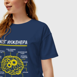 Женская футболка хлопок Oversize Мозг инженера - фото 2