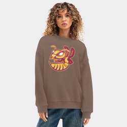 Женский свитшот oversize без начеса хлопок Настроение пчела - фото 2