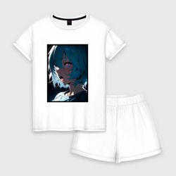 Женская пижама с шортиками хлопок Рей из Евангелион ахегао