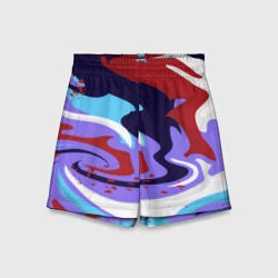 Детские спортивные шорты 3D Клякса абстракция