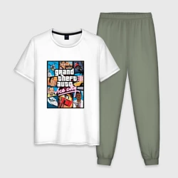Мужская пижама с белой футболкой хлопок Vice City