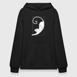 Худи SuperOversize хлопок Кото-Фибоначчи белый