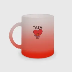 Кружка матовая стеклянная BT21 Tata маскот