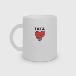 Кружка матовая стеклянная BT21 Tata маскот