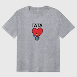 Женская футболка хлопок Oversize BT21 Tata маскот