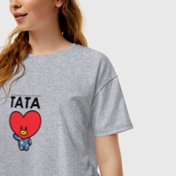Женская футболка хлопок Oversize BT21 Tata маскот - фото 2