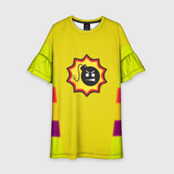 Детское платье 3D Serious Sam logo - yellow geometry