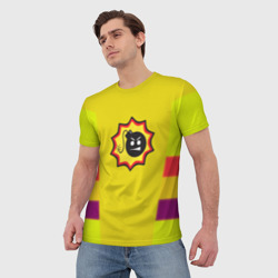 Мужская футболка 3D Serious Sam logo - yellow geometry - фото 2
