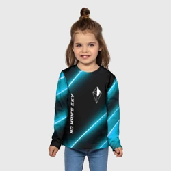 Детский лонгслив 3D No Man's Sky неоновые светящиеся линии - фото 2