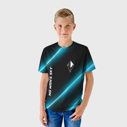 Детская футболка 3D No Man's Sky неоновые светящиеся линии - фото 2