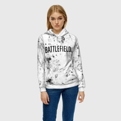 Женская толстовка 3D Battlefield dirty white craters - фото 2