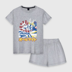 Женская пижама с шортиками хлопок Моя геройская академия Всемогущий удар