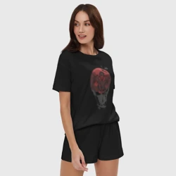 Женская пижама с шортиками хлопок Тетрадь смерти Рюк яблоко Death Note - фото 2
