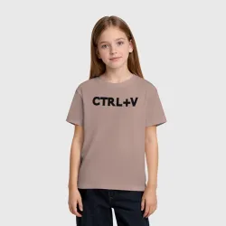 Детская футболка хлопок Иностранная надпись cntrl + v - фото 2