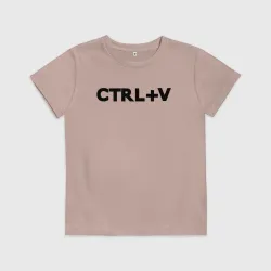 Детская футболка хлопок Иностранная надпись cntrl + v