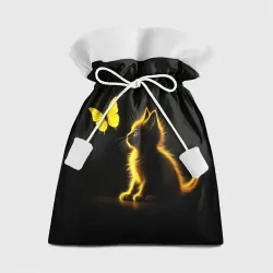 Подарочный 3D мешок Милый котенок и бабочка