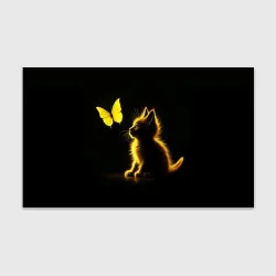 Бумага для упаковки 3D Милый котенок и бабочка