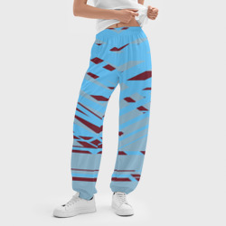 Женские джоггеры оверсайз 3D Геометрическая абстракция сине голубого цвета - фото 2