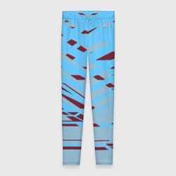 Леггинсы 3D Геометрическая абстракция сине голубого цвета