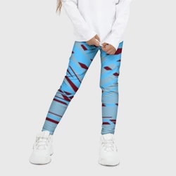 Детские леггинсы 3D Геометрическая абстракция сине голубого цвета - фото 2