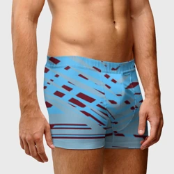 Мужские трусы 3D Геометрическая абстракция сине голубого цвета - фото 2