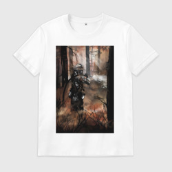 Мужская футболка хлопок Пожарный тушит лес