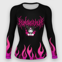 Женский рашгард 3D Розовый огонь Куроми