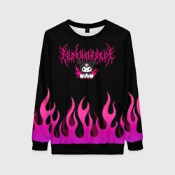 Женский свитшот 3D Розовый огонь Куроми