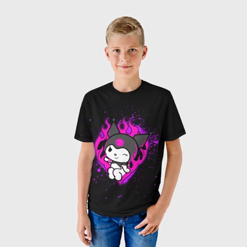 Детская футболка 3D Огненное сердце Куроми - фото 3