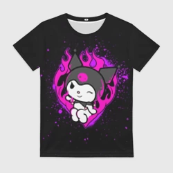 Женская футболка 3D Огненное сердце Куроми