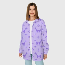 Женская рубашка oversize 3D Куроми фиолетовый паттерн - фото 2
