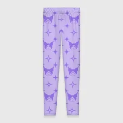 Леггинсы 3D Куроми фиолетовый паттерн