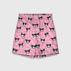 Детские спортивные шорты 3D Розовый паттерн Куроми