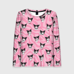 Женский лонгслив 3D Розовый паттерн Куроми