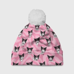 Шапка 3D c помпоном Розовый паттерн Куроми