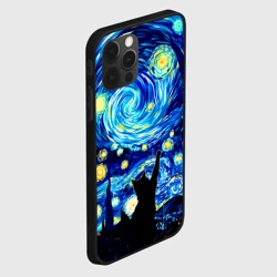 Чехол для iPhone 12 Pro Max Кот ловит звезды Вангога - фото 2