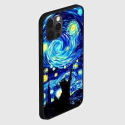 Чехол для iPhone 12 Pro Max Кот ловит звезды Вангога  - фото 2
