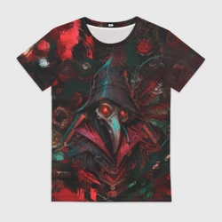 Женская футболка 3D Чумной доктор с пылающим взором