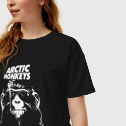 Женская футболка хлопок Oversize Arctic monkeys group - фото 2